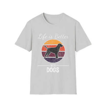 Life is better with dogs Unisex Softstyle T-Shirt