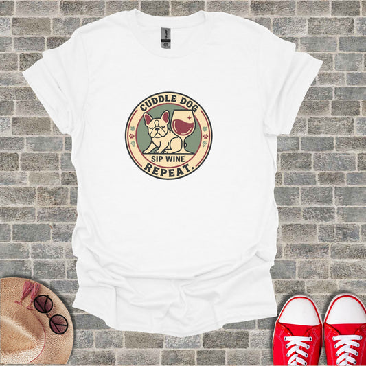 Cuddle Dog Sip Wine Repeat French Bulldog Fan product type