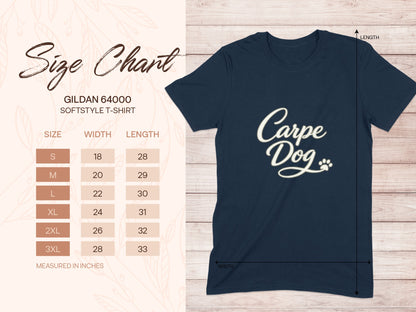 Carpe Dog Gildan 64000 Softstyle T-Shirt Size Chart product type