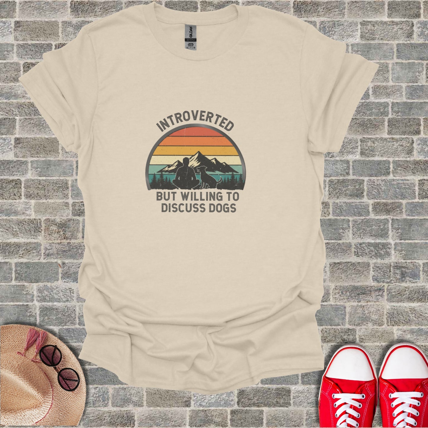 INTROVERTED BUT WILLING TO DISCUSS DOGS t-shirt