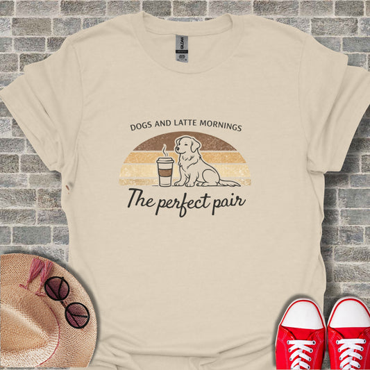 Dogs and Latte Mornings The Perfect Pair T-shirt