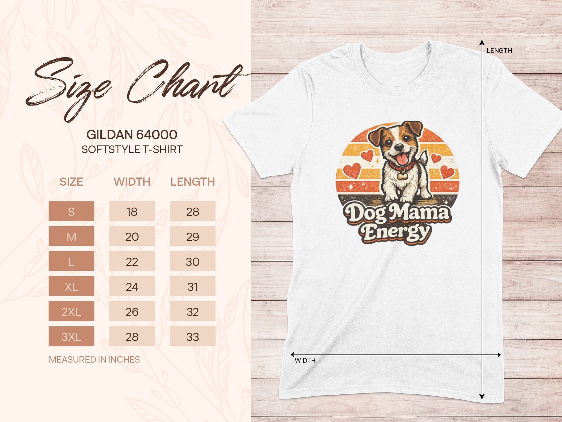 Dog Mama Energy Puppy Hearts Graphic T-Shirt product type