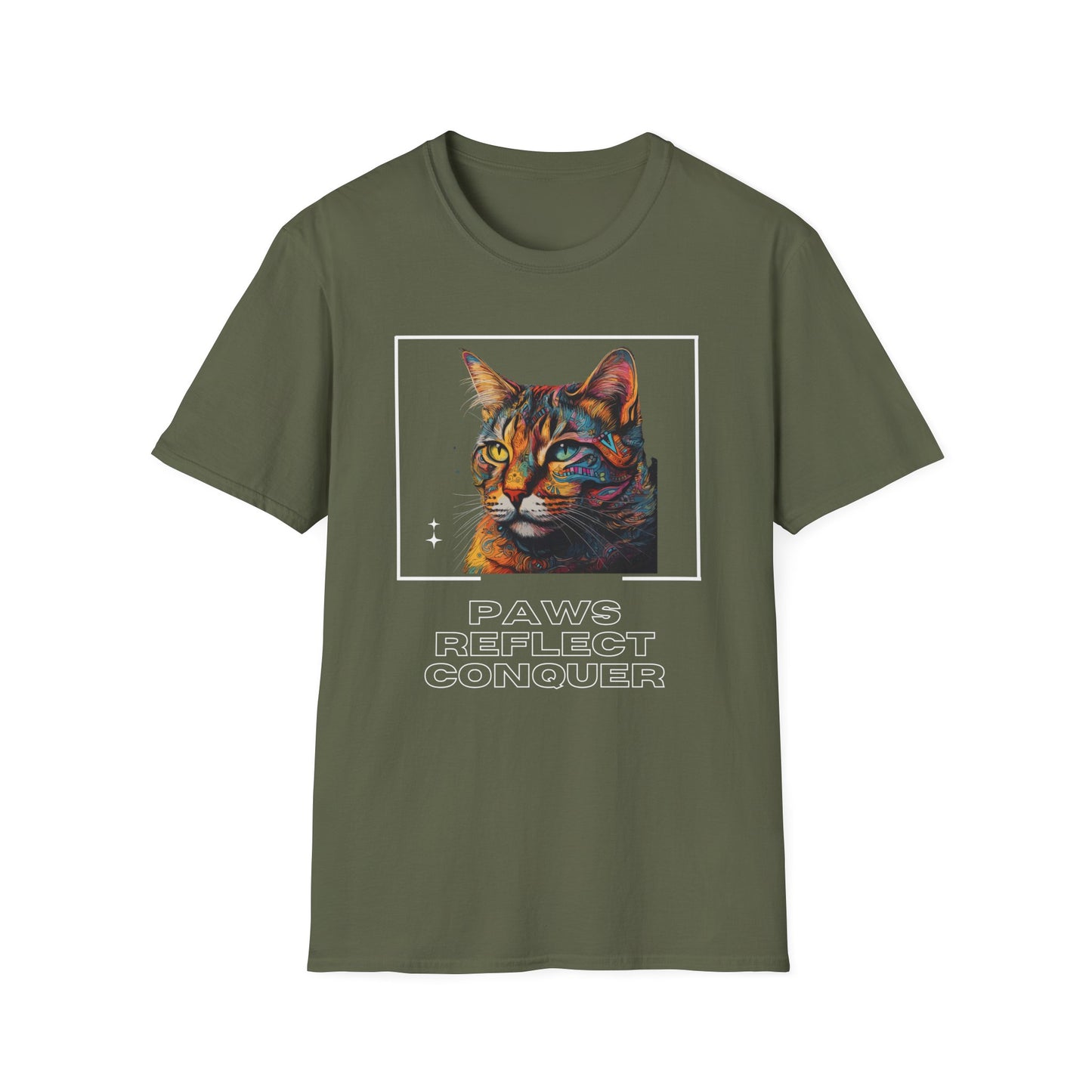 Paws Reflect Conquer Unisex Softstyle T-Shirt