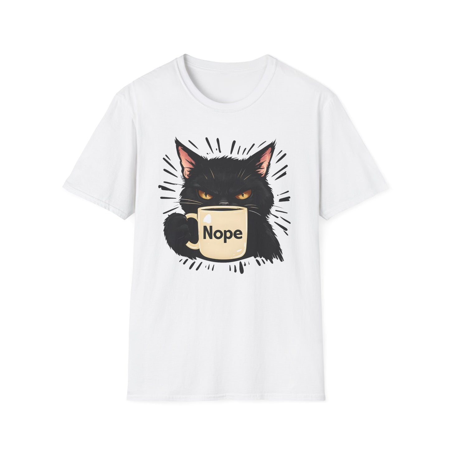Nope Cat Unisex Softstyle T-Shirt