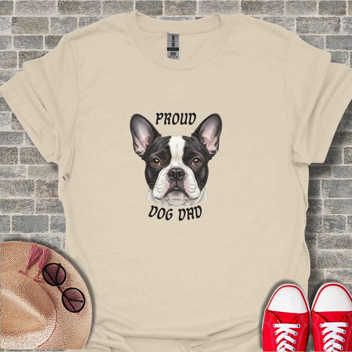 Proud Dog Dad French Bulldog Graphic T-shirt