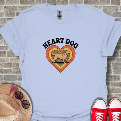 Heart Dog Retro Style T-Shirt Design
