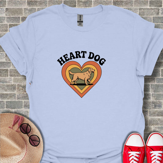 Heart Dog Retro Style T-Shirt Design