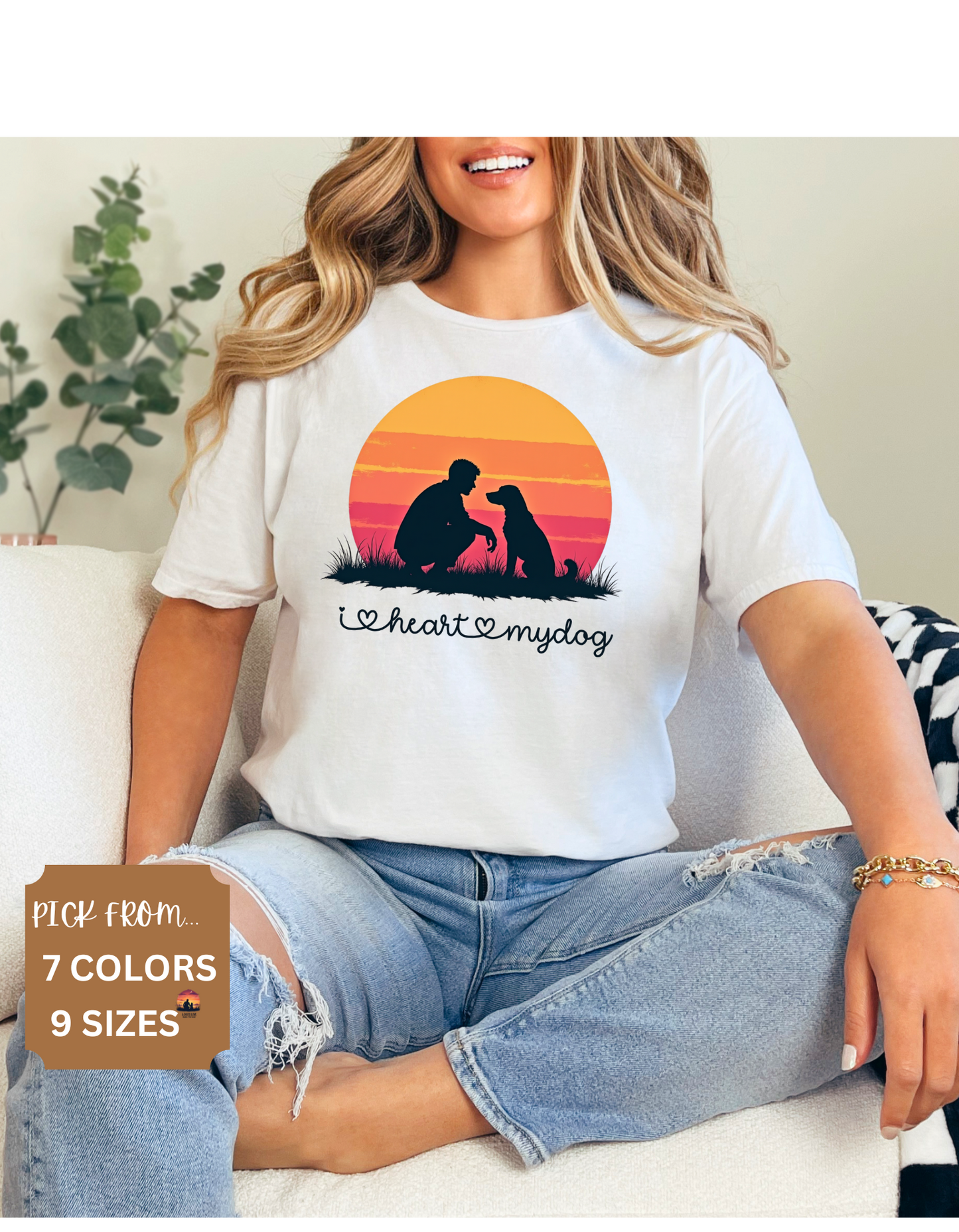 'I Heart My Dog' Phrase, Vintage Dog Lover T-Shirt