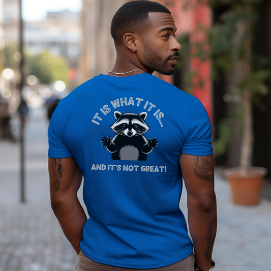 Funny Raccoon T-Shirt - "It Is What It Is" Unisex Softstyle Tee