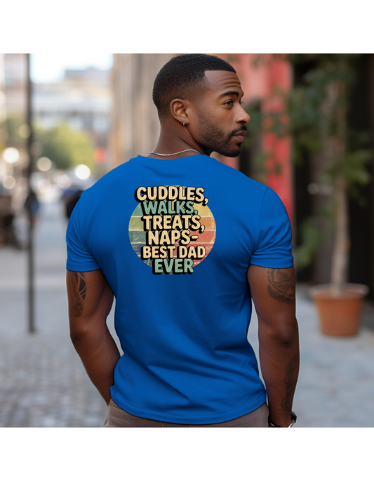 Cuddles & Treats Best Dad Ever T-Shirt, Father's Day Gift, Dog Dad Shirt, Unisex Softstyle Tee, Casual Graphic Top