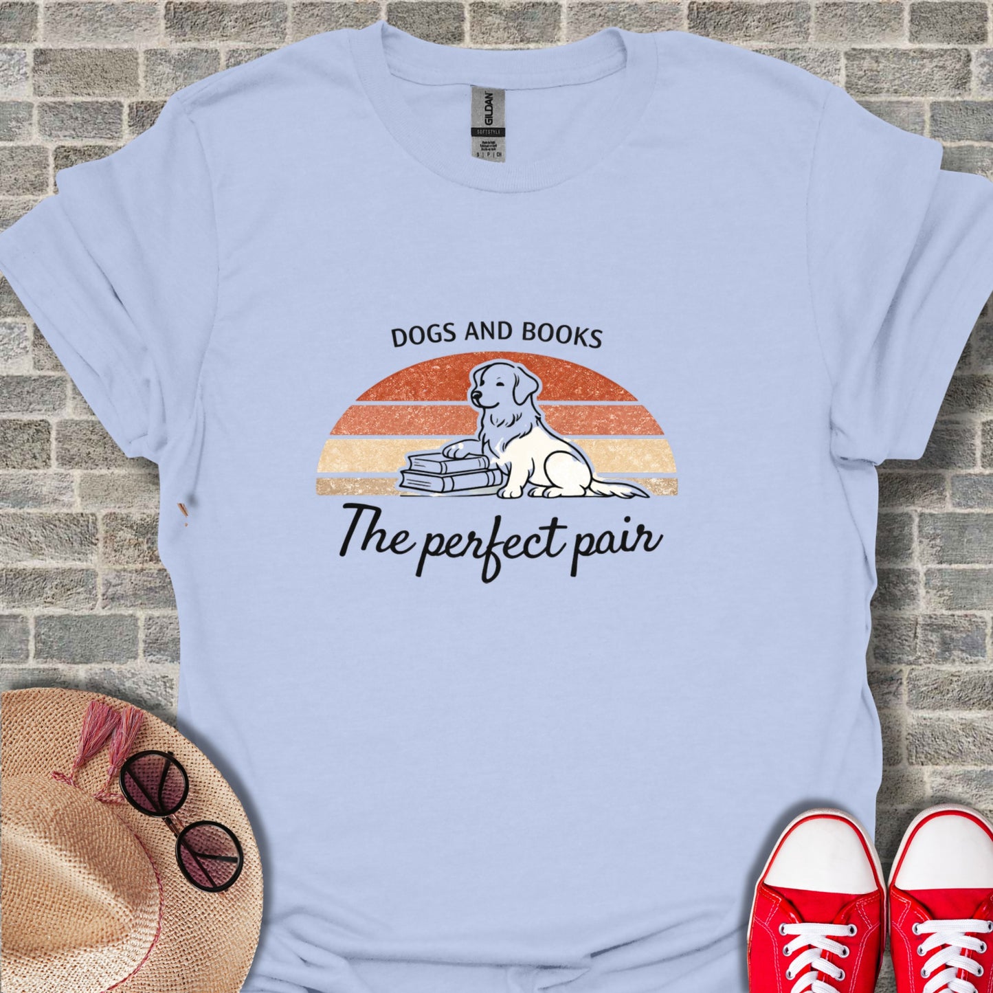Dogs and Books The Perfect Pair Graphic T-Shirt