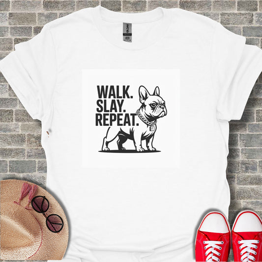 Walk Slay Repeat Bulldog Graphic T-shirt