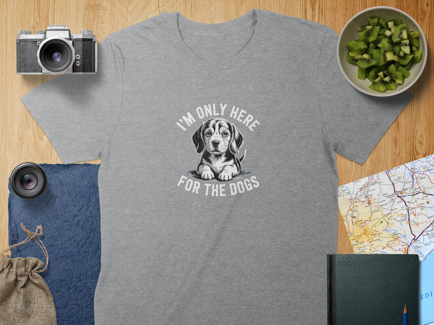 I'm Only Here For The Dogs Printed T-Shirt Product