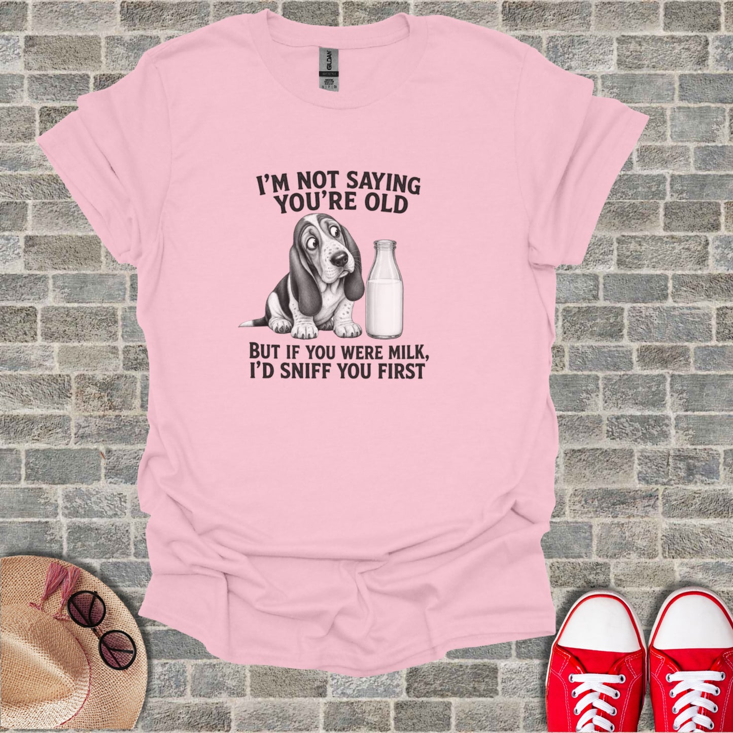 The Milk Sniffer Basset Hound T-Shirt