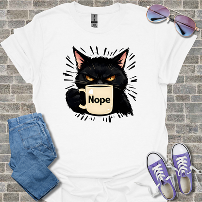 Nope Cat Unisex Softstyle T-Shirt
