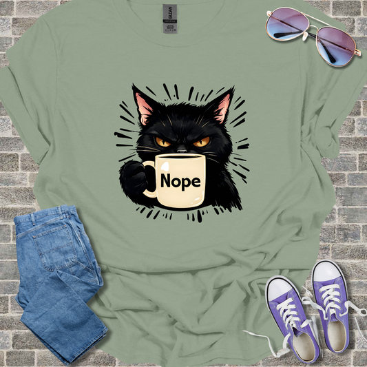 Nope Cat Unisex Softstyle T-Shirt