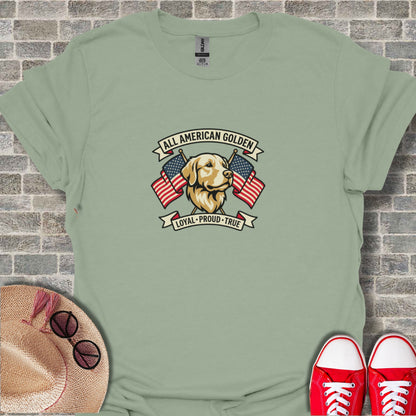 All American Golden Loyal Proud True Dog Lover Shirt