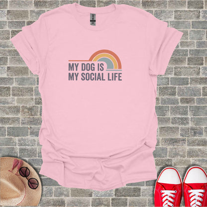 Pink My Dog Is My Social Life Rainbow Graphic product type