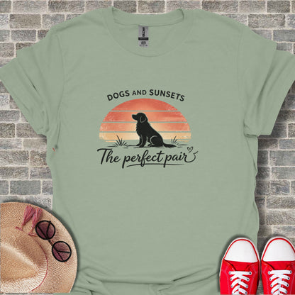 Dogs And Sunsets The Perfect Pair T-Shirt