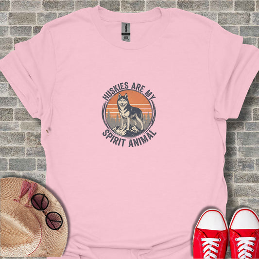 Huskies Are My Spirit Animal Graphic T-shirt