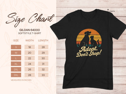 Adopt Don't Shop Dog Cat Sunset Gildan 64000 Softstyle T-Shirt