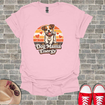 Pink Cute Dog Mama Energy Hearts Sunset Retro product type