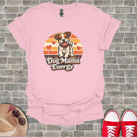 Pink Cute Dog Mama Energy Hearts Sunset Retro product type