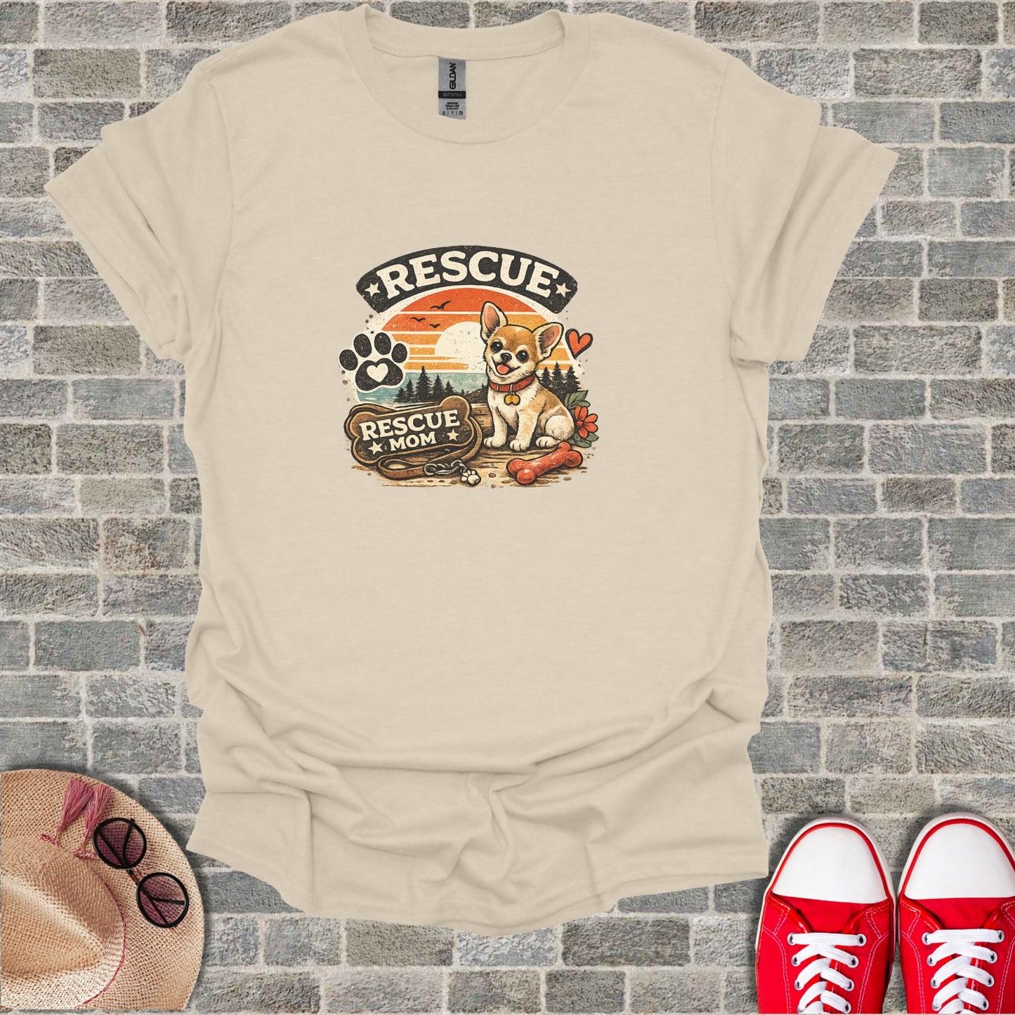 Rescue Mom Chihuahua Dog Sunset Paw Print Heart product type
