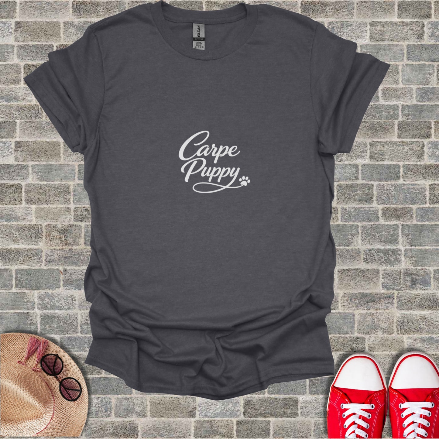 Gildan Softstyle Carpe Puppy paw print dark gray product type
