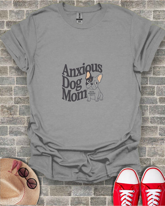 Anxious Dog Mom Graphic Tee with Cute Bulldog Design