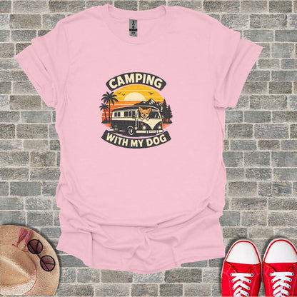 Camping With My Dog Sunset Van Design T-Shirt product type