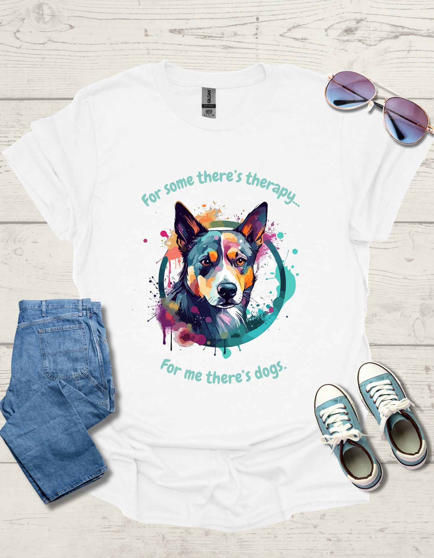 For some there's therapy dog  Unisex Softstyle T-Shirt