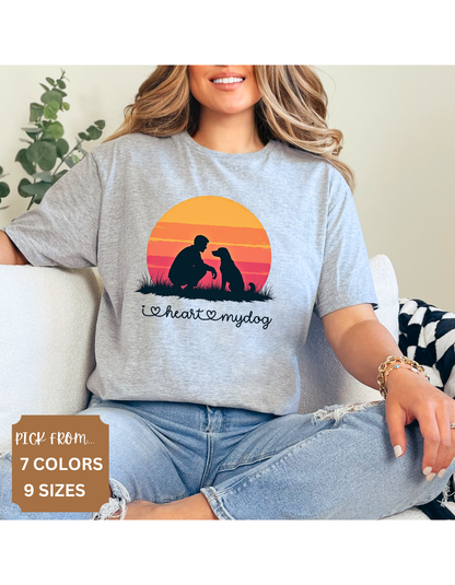 'I Heart My Dog' Phrase, Vintage Dog Lover T-Shirt