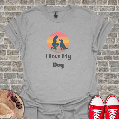 I Love My Dog Silhouette T-Shirt