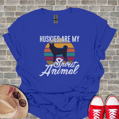 Huskies are my spirit animal Unisex Softstyle T-Shirt