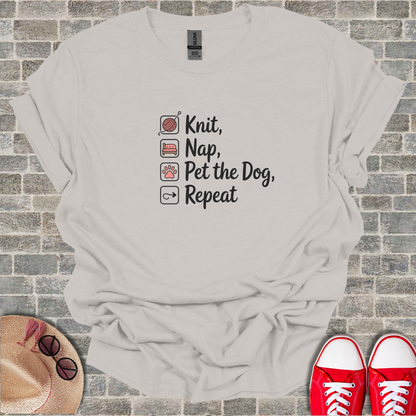 Knit Nap Pet the Dog Repeat T-Shirt