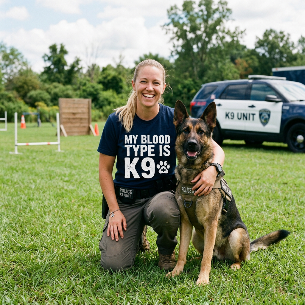 My Blood Type IS K9 Paw Print Dog Lover Unique T-Shirt