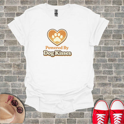 Powered By Dog Kisses Heart Paw Print Design White product type