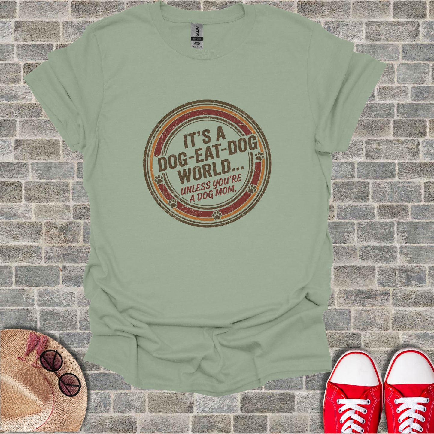 IT'S A DOG-EAT-DOG WORLD UNLESS YOU'RE A DOG MOM T-shirt product type