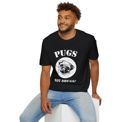 Pugs Not Drugs Unisex Softstyle T-Shirt