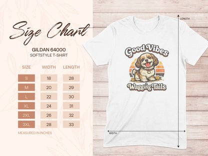 Good Vibes Wagging Tails Dog GILDAN 64000 SOFTSTYLE T-SHIRT