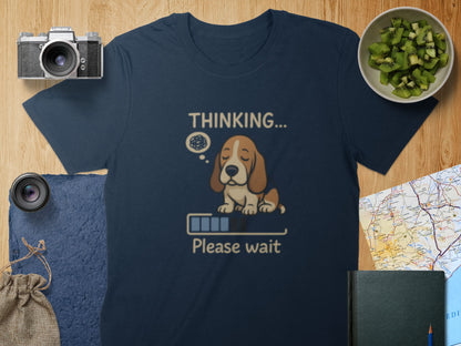Thinking Please Wait Cute Dog Graphic Tee