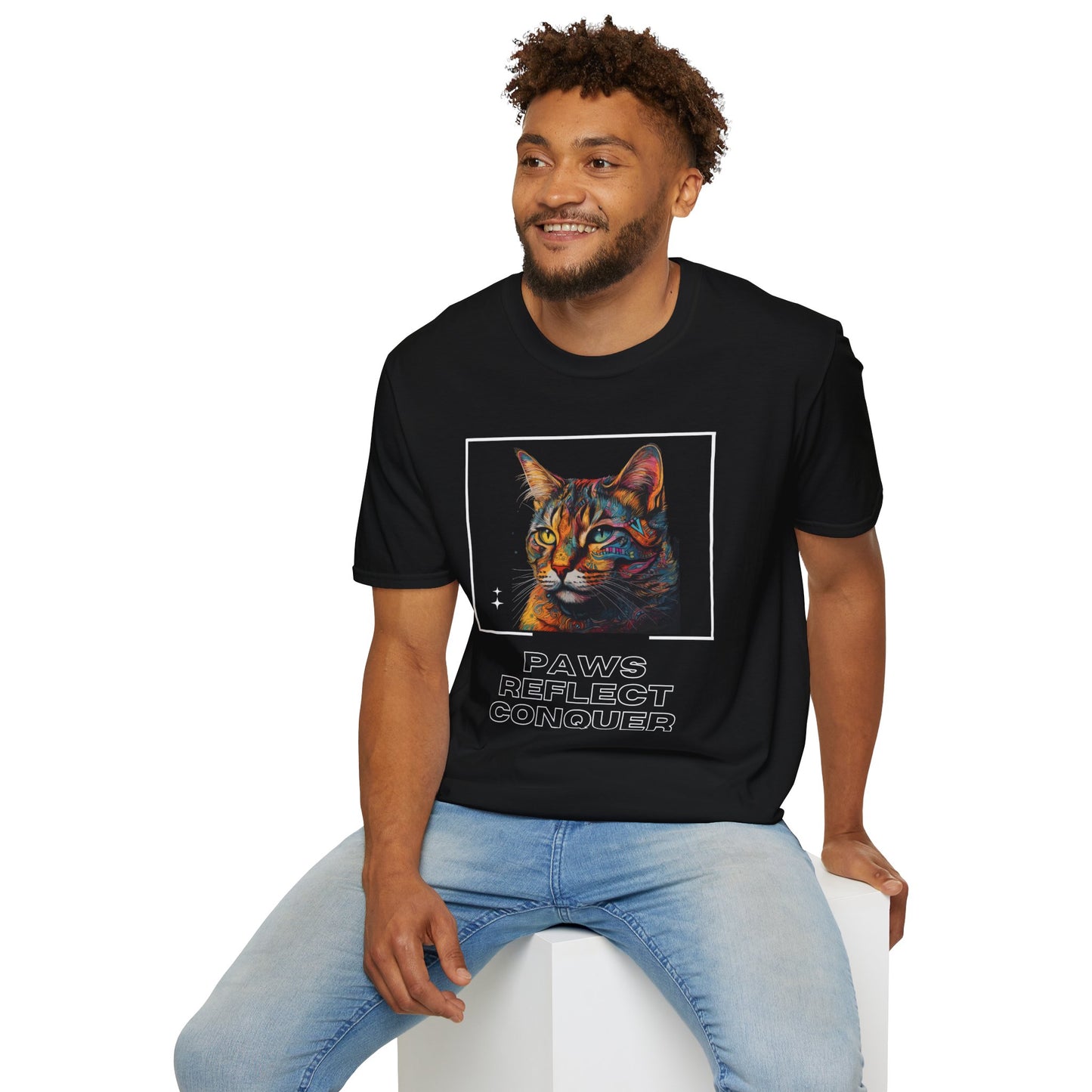 Paws Reflect Conquer Unisex Softstyle T-Shirt