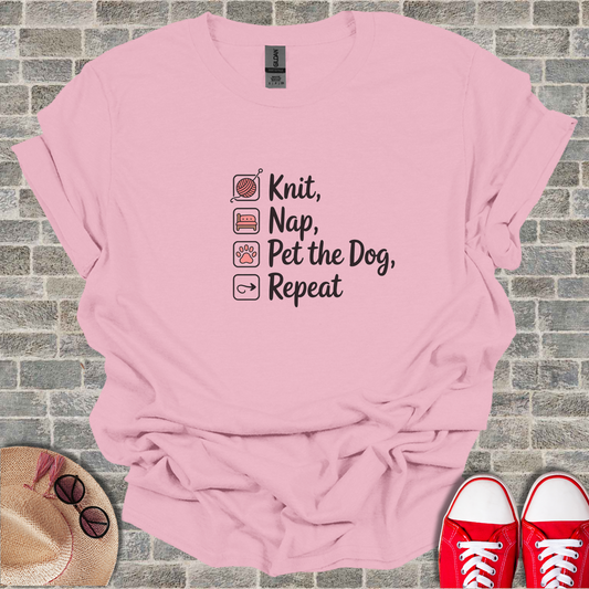 Knit Nap Pet the Dog Repeat T-Shirt