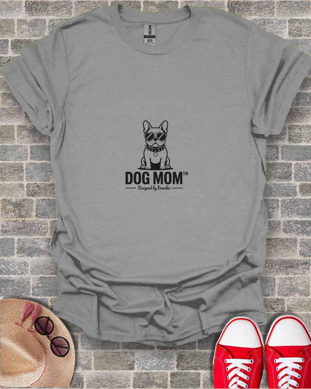 Dog Mom Graphic Tee with Cool Dog Print Design