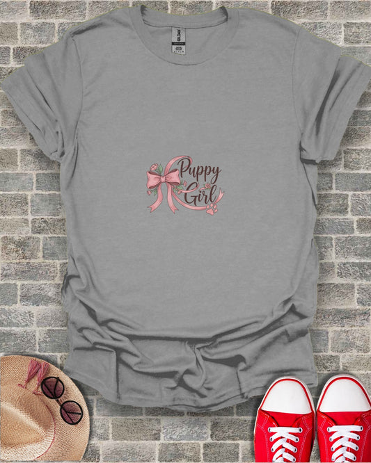 Puppy Girl Graphic Tee Casual Everyday Shirt
