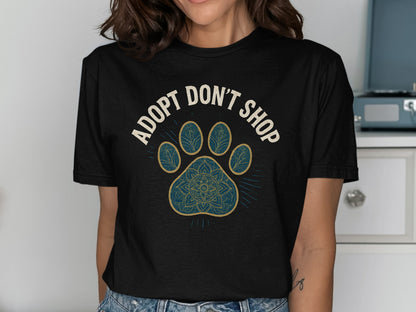 Adopt Don't Shop Paw Print Design T-shirt
