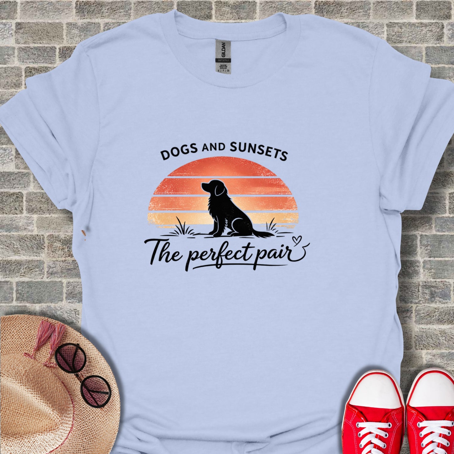 Dogs and Sunsets The Perfect Pair Graphic Tee