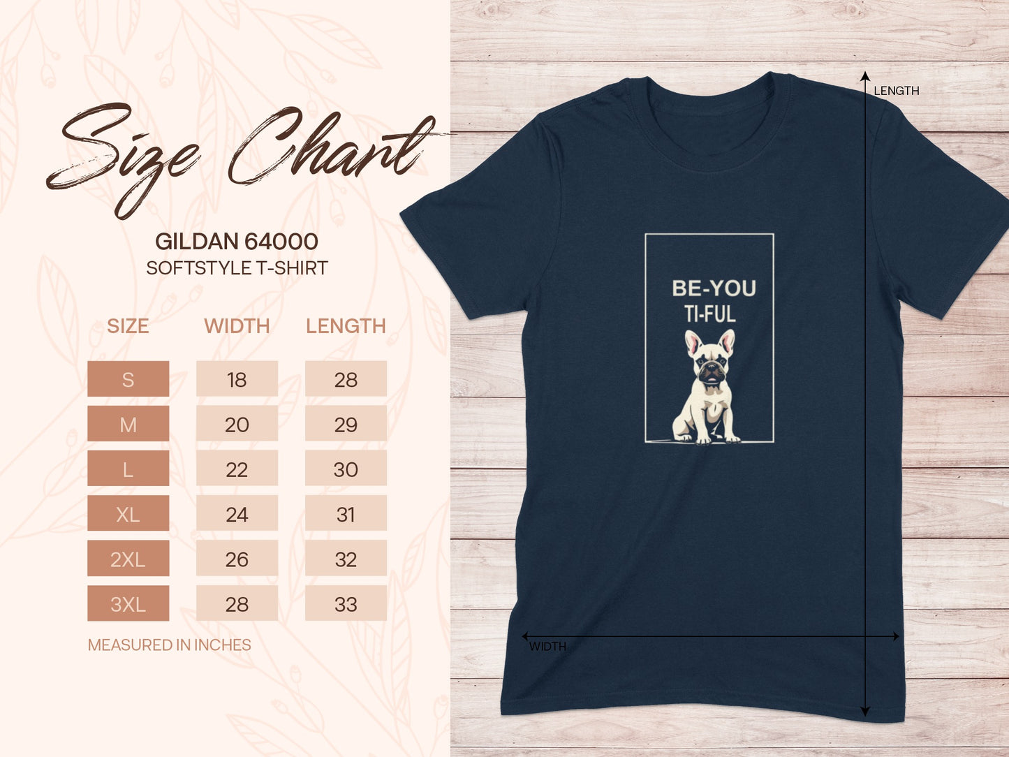 BE-YOU TI-FUL Graphic Tee with Bulldog Design Shirt