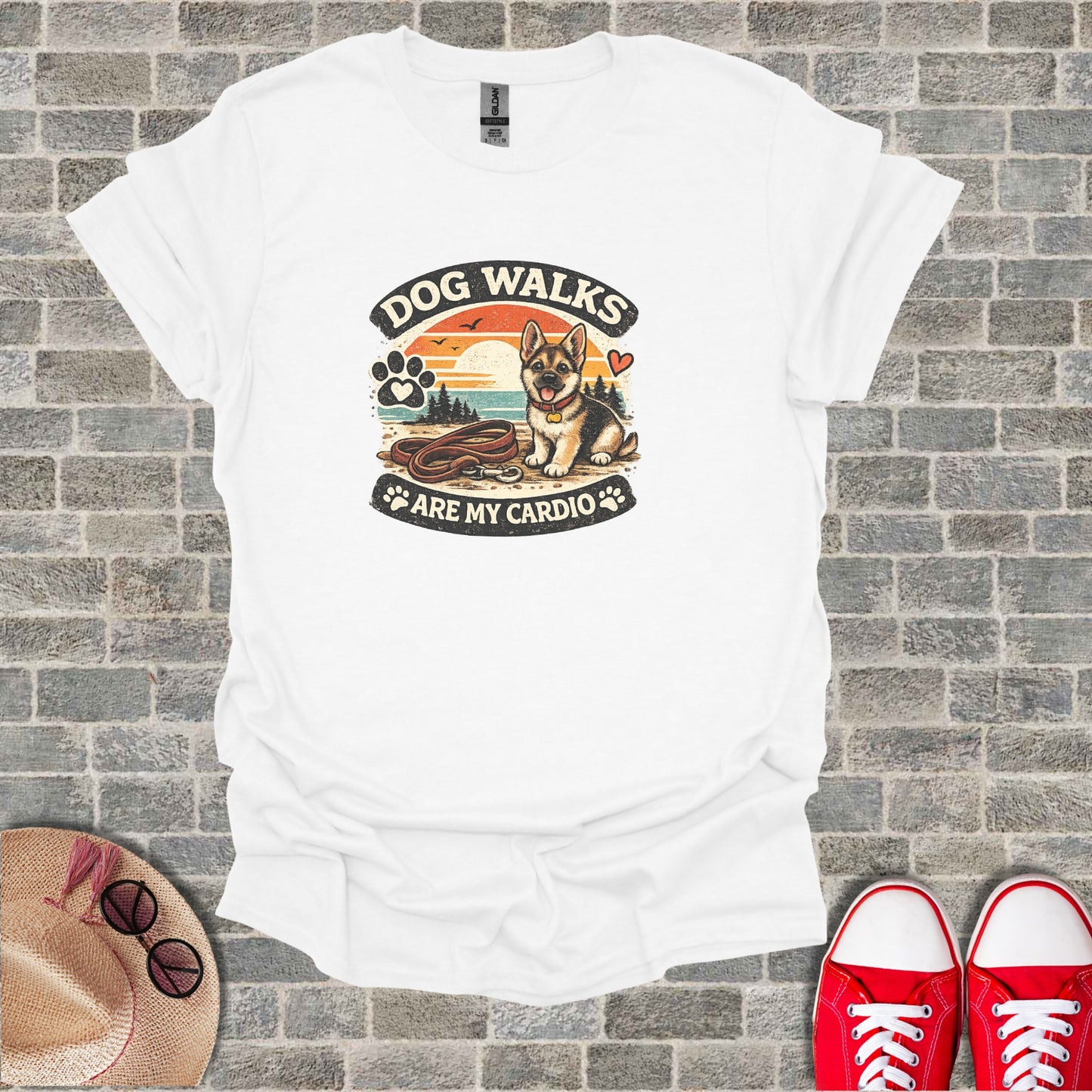 Dog Walks Are My Cardio Cute Puppy Leash Paw Print product type